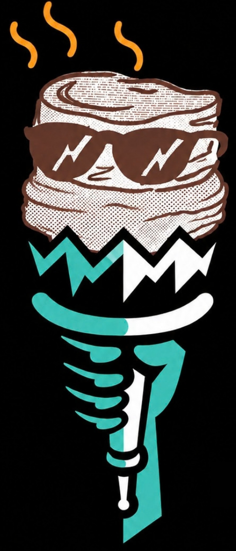 Liberty torch topped with a sandwich
